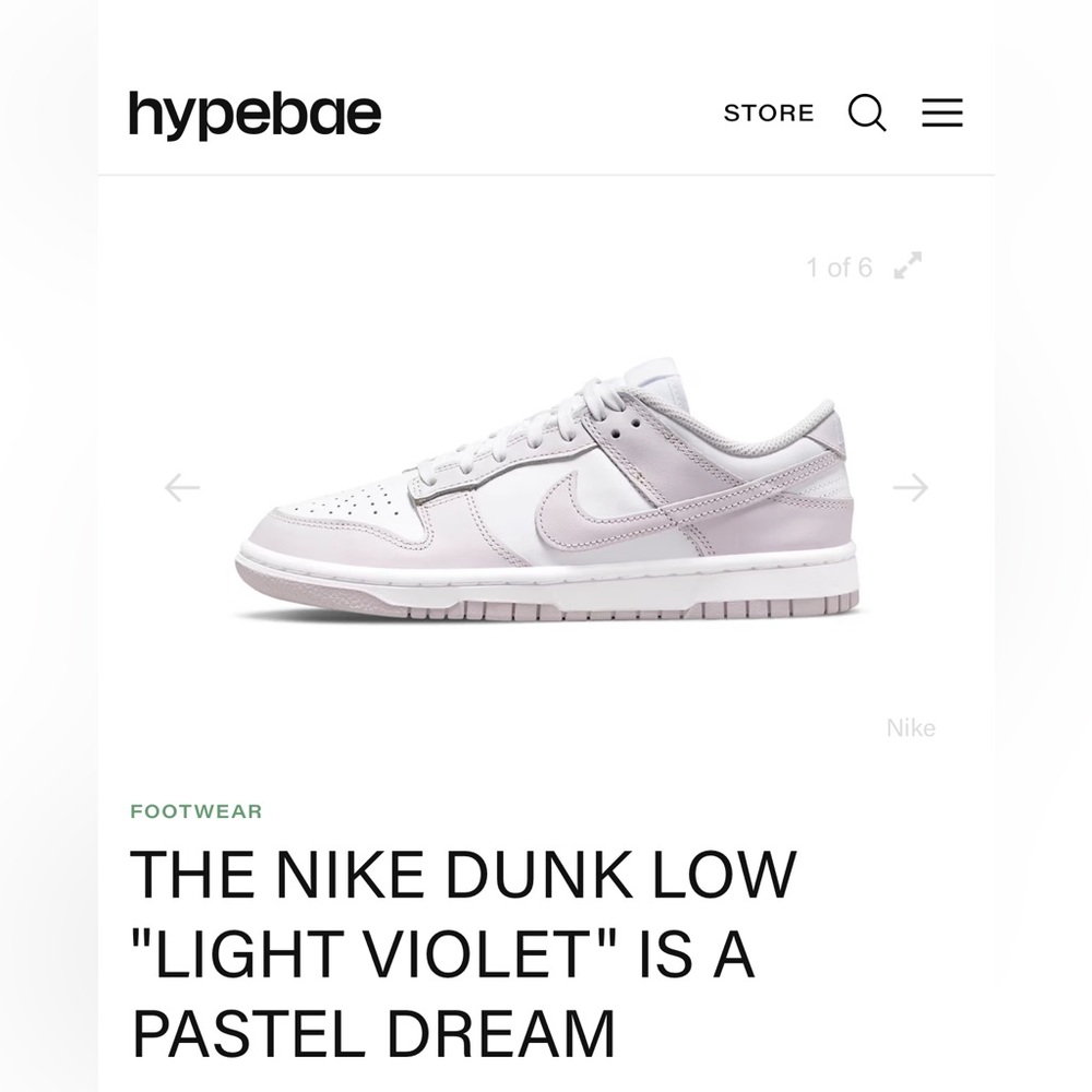 Nike low dunks light violet